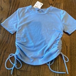NEW Zara Blue Top with Ties Size M